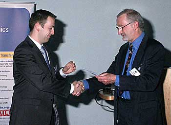 Fraser Dear receiving his prize