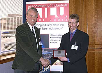 Nicholas King receiving his Prize